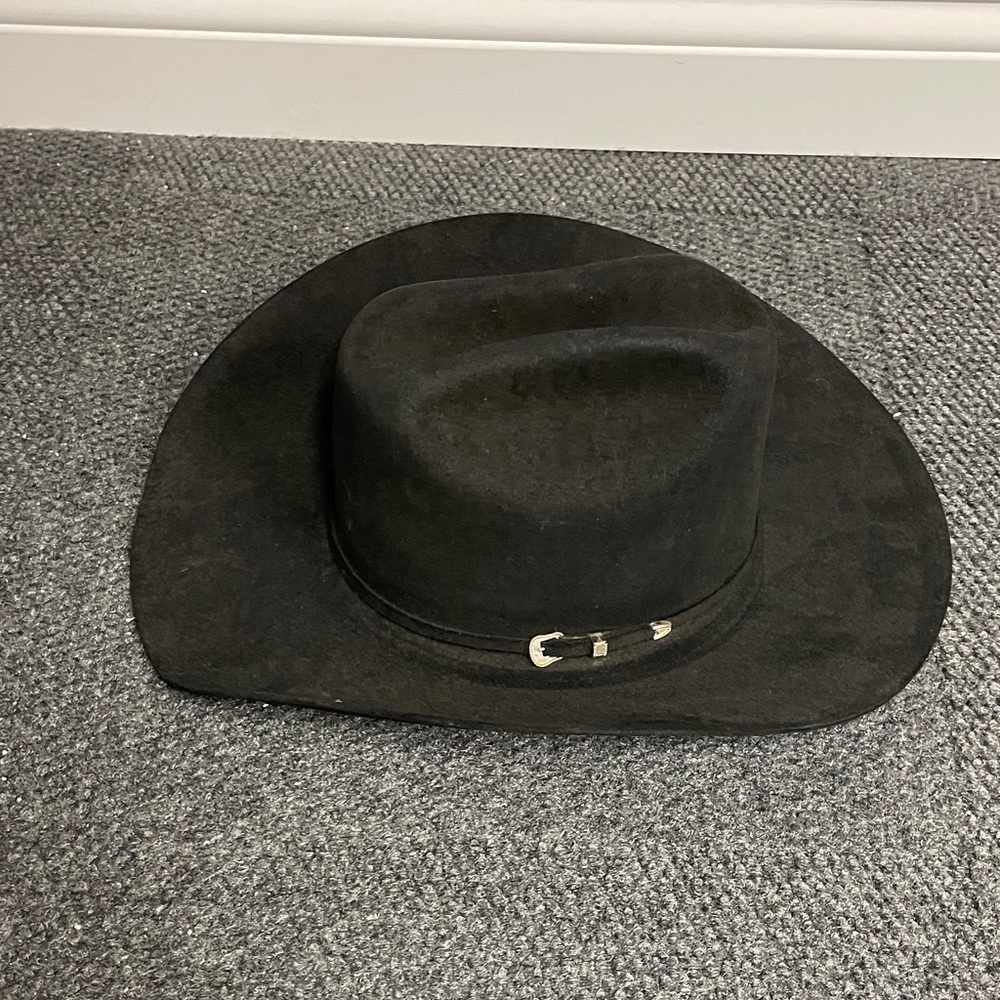 SERRATELI 6X Beaver Western Cowboy Hat Black Size 7 1/4 XXXXXX Vintage